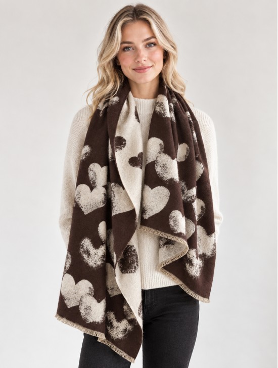 Heart Design Blanket Scarf Heart Design Blanket Scarf